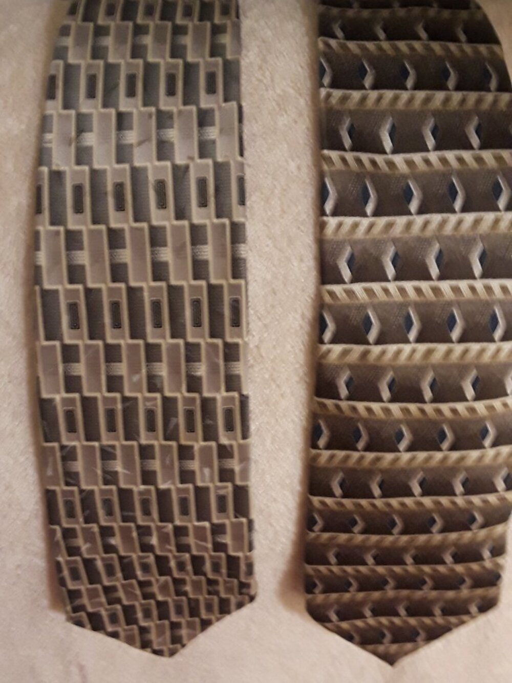 Ties-Set of 2 Vintage Pierre Cardin Silk, US Made, 4" Wide, Earth Tones Patterns